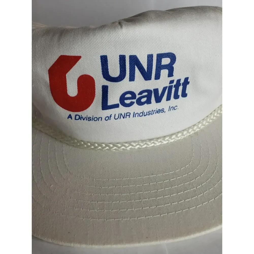 Unr Leavitt Hat Cap Mens White 80s 90s Snapback Steel Metal Company Rope